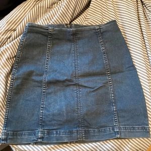 Free people denim mini skirt